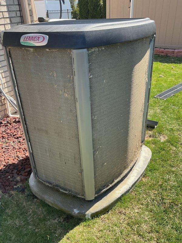 Completed annual preventive maintenance on Lennox split system air conditioning unit. Inspected outdoor condenser unit, indoor blower motor assembly, and electrical connections; verified proper operation of all components. System operating within normal parameters with no immediate service needs identified.
