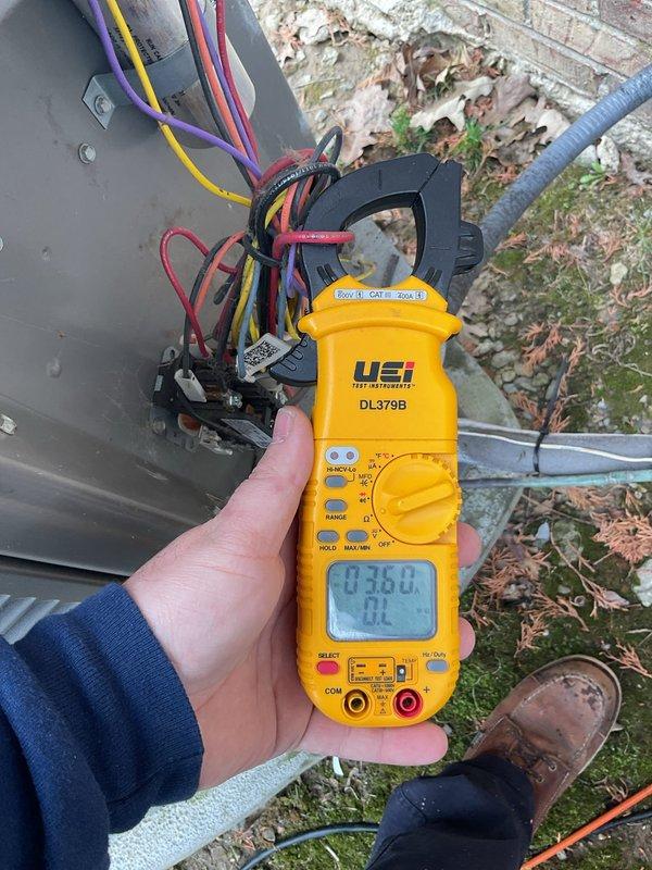 Completed annual cooling maintenance on residential split system. Performed electrical diagnostics using digital multimeter, measuring voltage and amperage at both indoor air handler and outdoor condensing unit. Verified proper electrical connections, checked compressor amperage draw, and confirmed all readings within manufacturer specifications. Replaced air filters and evaporative cooler pads as needed. System operating efficiently with all components functioning properly.