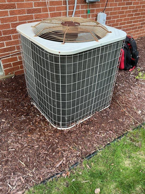 Completed annual air conditioning maintenance and tune-up on residential outdoor condenser unit per membership agreement. Performed comprehensive system inspection, checked electrical connections and conduit, verified fan operation and guard integrity, and assessed overall unit condition. All components found operating within normal parameters with routine seasonal maintenance successfully completed.