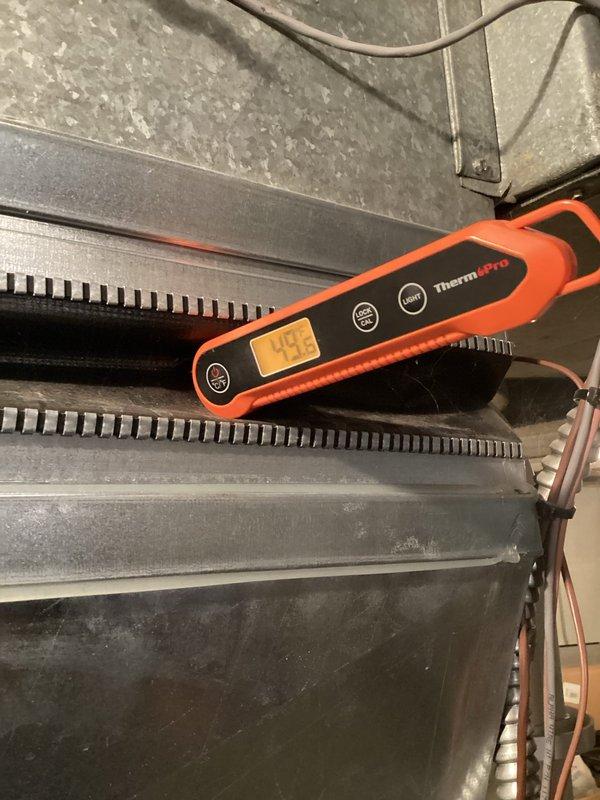 Completed annual cooling maintenance on residential HVAC system. Performed comprehensive system inspection including temperature differential measurements across evaporator coil (44.6°F recorded), verified refrigerant pressures and superheat/subcooling readings using digital manifold gauges (suction pressure 36.8 PSI, discharge pressure 252.0 PSI), confirmed proper system operation and airflow through condensing unit. All components operating within manufacturer specifications with no deficiencies noted.