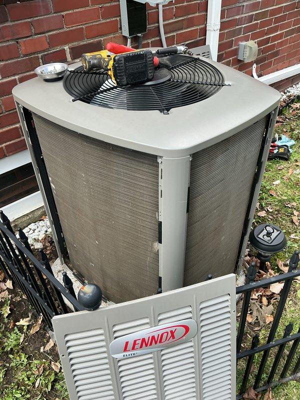 Completed annual cooling maintenance on residential Lennox air conditioning system. Performed comprehensive inspection of outdoor condenser unit, checked electrical connections, cleaned components, and verified proper system operation. Reconnected mechanical equipment and hot water heater as specified, ensuring all systems were functioning correctly upon completion.