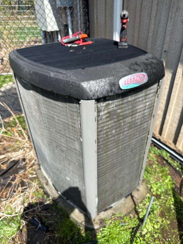 Completed scheduled Air Care Maintenance on residential HVAC system. Replaced two PCO filters and one UV bulb to maintain indoor air quality system. Performed diagnostic testing on outdoor Lennox condenser unit to verify proper operation and system performance.