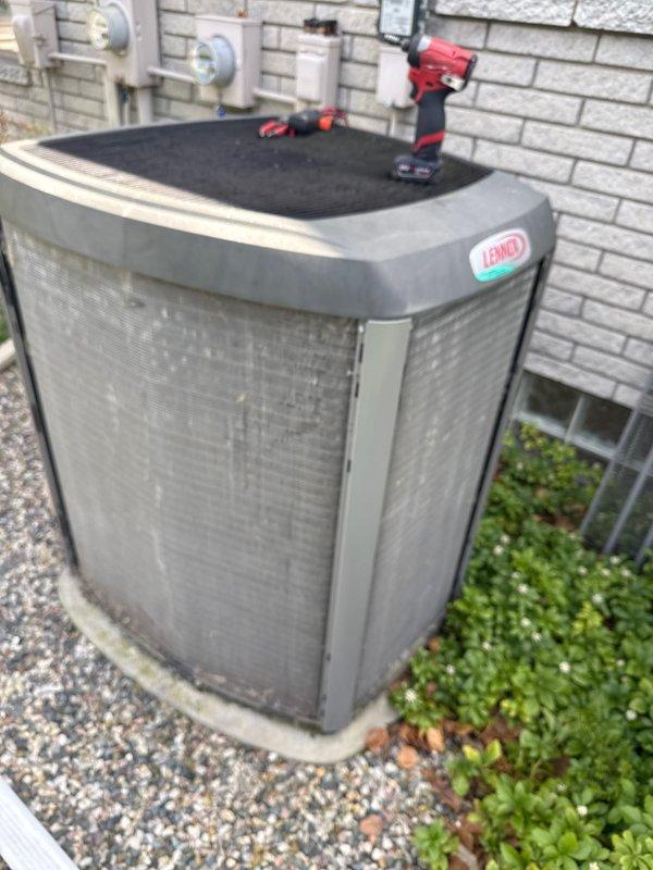 Completed annual cooling maintenance on Lennox air conditioning condenser unit. Performed comprehensive system inspection including refrigerant levels, electrical connections, and component functionality. Unit was found in good operating condition with all components functioning within normal parameters.