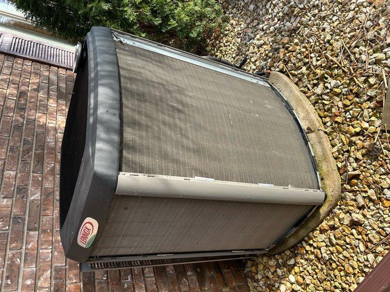 Completed annual cooling maintenance on rooftop-mounted Lennox HVAC unit. Performed standard ACM inspection, verified system operation, and documented equipment condition with photographs showing normal wear and dust accumulation on outdoor components.