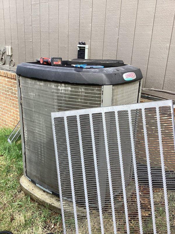 Completed annual cooling maintenance on Lennox outdoor condensing unit. Performed comprehensive system inspection, cleaned condenser coils, checked refrigerant levels and electrical connections, verified proper operation of all components, and tested system performance to ensure optimal efficiency for the upcoming cooling season.