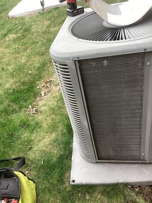 Completed routine annual maintenance on an 18-year-old central air conditioning system. Performed comprehensive tune-up including inspection of outdoor condensing unit, cleaning of condenser coils, verification of fan operation, and system performance testing. All components found to be operating within normal parameters, and unit was left in proper working condition for the cooling season.