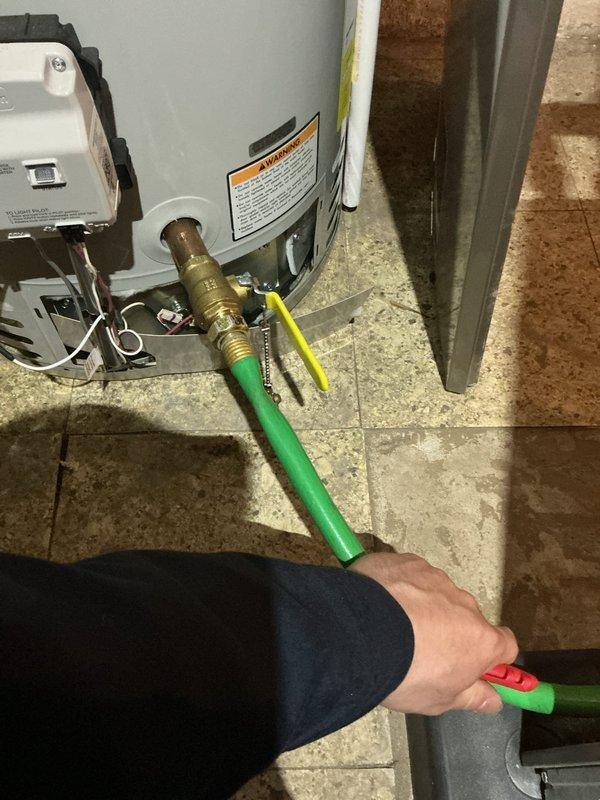 Completed annual cooling maintenance on residential HVAC system and performed hot water heater flush. Replaced air filter, cleaned condensate drain line and flushed system to ensure proper drainage. Flushed hot water heater to remove sediment buildup and maintain efficient operation. Outdoor condenser unit showed significant weathering with dirt accumulation and organic growth but remained operational. All equipment tested and confirmed functioning within normal parameters upon completion.