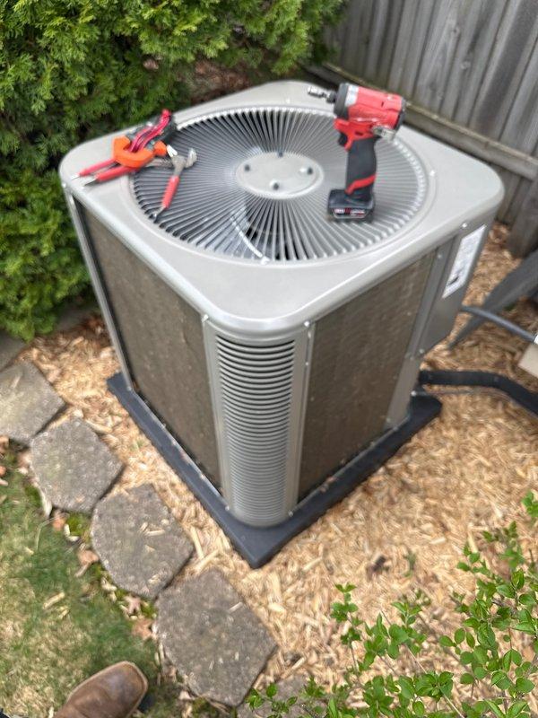 Completed routine Air Care Maintenance on outdoor condensing unit. Performed comprehensive system inspection, cleaned condenser coils, checked refrigerant levels, tested electrical components, and verified proper operation of all mechanical systems. Unit is operating within manufacturer specifications and ready for cooling season.