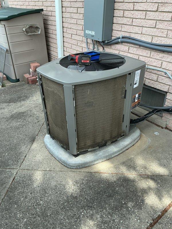 Performed annual cooling maintenance on Lennox outdoor condensing unit. Conducted comprehensive system inspection, tested operational performance with diagnostic gauges, and verified proper electrical connections and conduit integrity. Unit found to be operating within normal parameters with all components functioning correctly.