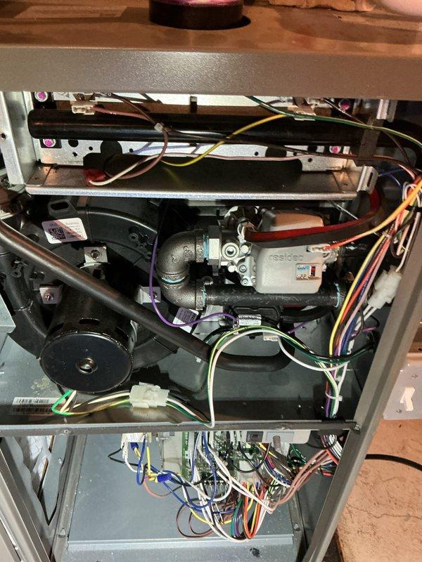 Completed complimentary annual furnace maintenance and tune-up on gas heating system under membership agreement. Performed comprehensive inspection of all internal components including gas valve assembly, blower motor, electrical connections, and control board. Verified proper operation of all mechanical and electrical systems, checked wiring connections and routing throughout unit, and documented equipment condition with photographs. All components found to be functioning within normal parameters with no issues identified or repairs required at this time.