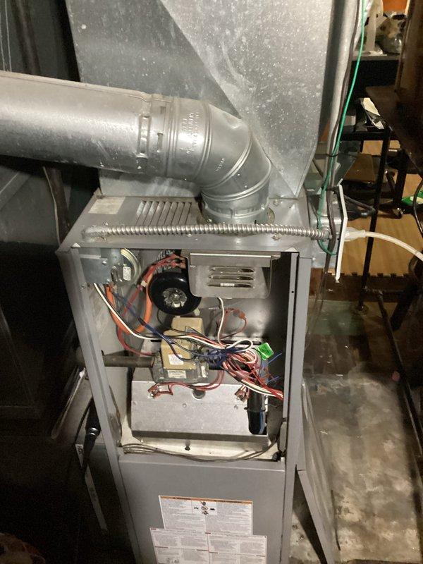 Completed annual HVAC maintenance on residential air handler and furnace system. Performed comprehensive inspection of all mechanical and electrical components, including blower motor assembly, gas valve, control board, and ductwork connections. Verified proper operation of Rheem water heater and associated plumbing connections in utility room, confirmed all safety controls functional, and documented equipment condition with photographic records.