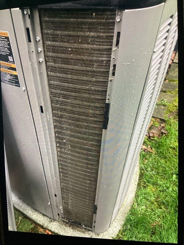 Completed annual furnace maintenance and tune-up on 10-year-old unit as part of membership program. Performed comprehensive system inspection, cleaned heavily soiled outdoor coil assembly showing significant accumulation of dirt, dust, and environmental debris between fins, and replaced extremely dirty air filter clogged with particulate matter and organic material. All components tested and operating within normal parameters following service.