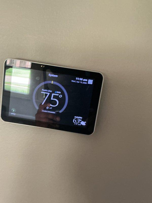 Responded to no-cool call on 3-year-old air conditioning system displaying E434 error code. Upon arrival, found tripped circuit breaker at main electrical panel dedicated to A/C unit. Reset breaker, verified proper amperage draw, and confirmed system returned to normal cooling operation. Thermostat displayed proper temperature readings and system communication was restored with no further error codes present.