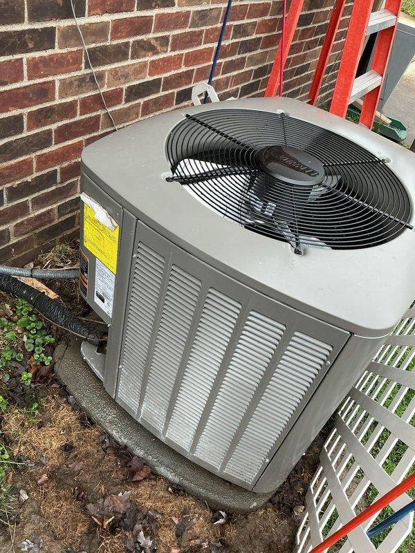 Responded to ACM service call and performed maintenance inspection on residential outdoor condensing unit. Inspected electrical connections, contactors, and wiring within the system, verifying proper terminations and secure wire routing. Unit operational with no immediate issues identified at time of service.