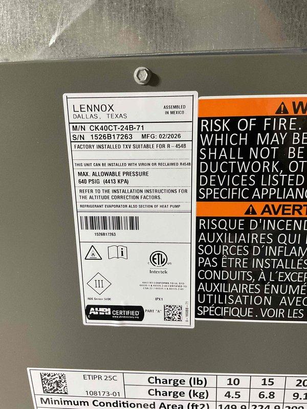 Completed full HVAC system installation in basement location, including Lennox 70,000 BTU gas furnace (model CK40CT-24B-71) and 2-ton air conditioning unit with rear discharge configuration. Installed new ductwork, PVC condensate drainage, and electrical connections, reconnecting all existing utilities to new equipment. All permits obtained and installation performed to code specifications, with system fully operational and tested upon completion.