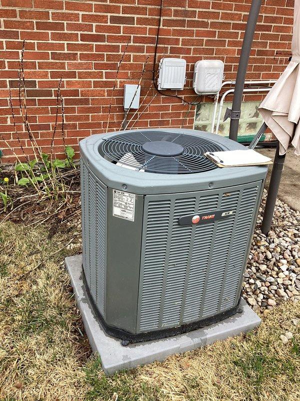 Completed annual cooling maintenance on Trane residential HVAC system. Performed comprehensive inspection of outdoor condenser unit and indoor air handler, replaced air filter and evaporator pad per maintenance protocol. System operating within normal parameters; all components tested and verified for optimal performance heading into cooling season.