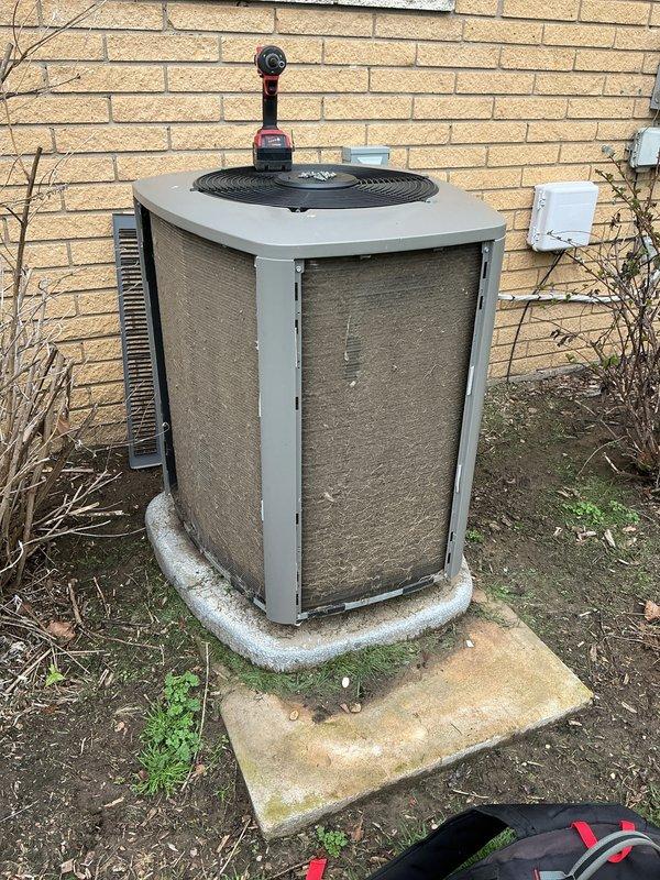 Completed annual cooling maintenance on residential AC condensing unit. Performed comprehensive system inspection, cleaned condenser coils and exterior surfaces removing accumulated dirt and debris, checked electrical connections at disconnect box, verified proper unit operation, and renewed residential air conditioning maintenance agreement.