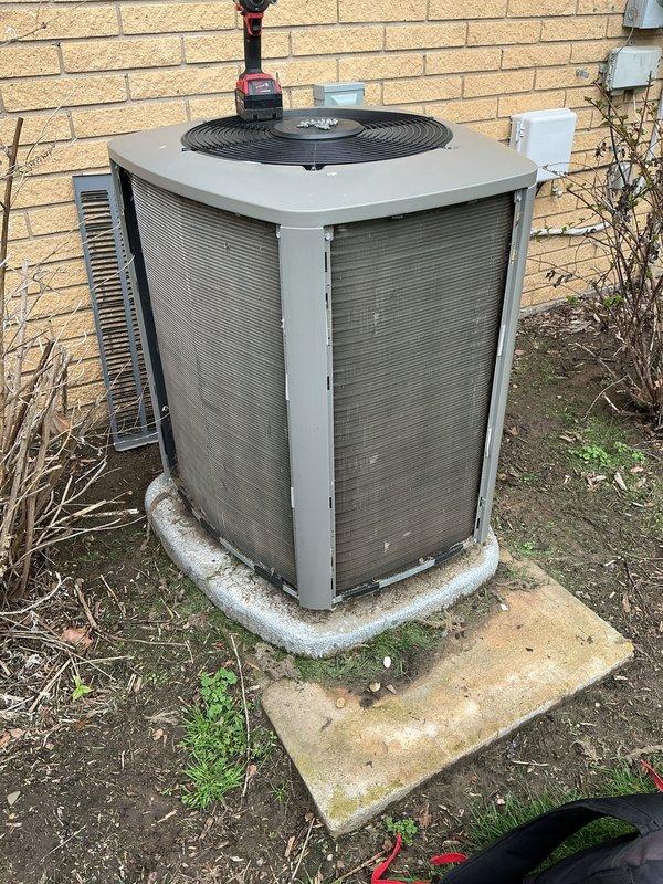 Completed annual cooling maintenance on residential AC condensing unit. Performed comprehensive system inspection, cleaned condenser coils and exterior surfaces removing accumulated dirt and debris, checked electrical connections at disconnect box, verified proper unit operation, and renewed residential air conditioning maintenance agreement.