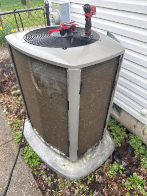 Completed annual cooling maintenance on residential HVAC system, including inspection of outdoor condenser unit, replacement of furnace filters, and comprehensive system evaluation. Unit was found in operational condition with normal wear observed on exterior cabinet and grilles. All components tested and system prepared for upcoming cooling season per manufacturer specifications.