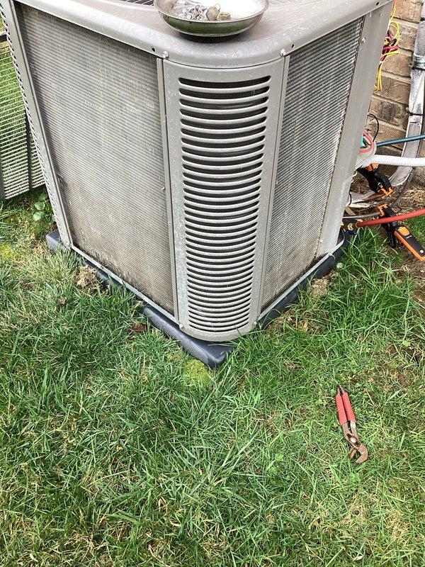 Completed annual cooling maintenance on residential air conditioning system. Performed standard ACM procedures including inspection of condenser unit, coil cleaning, electrical connection check, and refrigerant pressure testing. Installed MERV 11 filter as part of routine maintenance protocol. Condenser coils showed moderate dust and debris accumulation which was addressed during service. All electrical connections were inspected and found secure, refrigerant pressures checked and within normal operating range, and unit tested for proper operation upon completion.