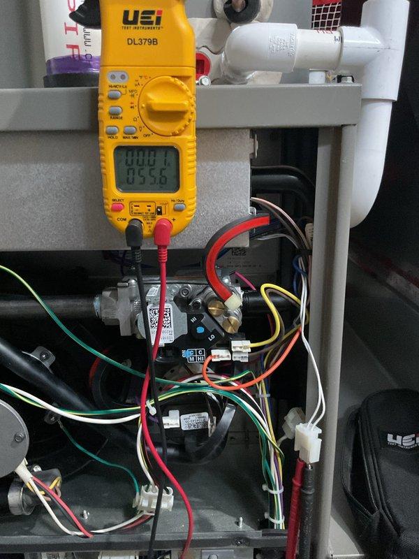 Completed annual HVAC maintenance inspection on air handling unit. Performed electrical diagnostics using digital multimeter to verify system voltage and amperage readings, confirming proper operation of all electrical components including contactors, relays, and capacitors. Identified and documented filter replacement requirement for HCF16-11 (MERV 11) filter to maintain optimal airflow and system efficiency.