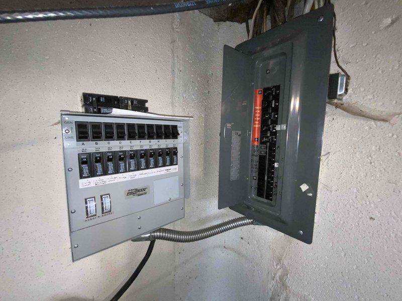 Provided comprehensive estimate for replacement of 25-year-old furnace and air conditioning system currently located in basement. Existing equipment is operational but has reached end of expected service life. Documented current electrical infrastructure including main breaker panel and ProTran transfer switch to ensure compatibility with new HVAC system installation requirements.