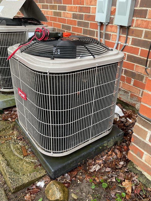 Completed annual HVAC maintenance on residential heating and cooling system. Performed comprehensive inspection of indoor furnace unit, examining blower motor, capacitor, electrical connections, and filter system. Serviced outdoor condensing unit, checking refrigerant levels with manifold gauges, inspecting fan operation, and verifying proper electrical disconnect function. All components found operating within normal parameters with no repairs required at this time.