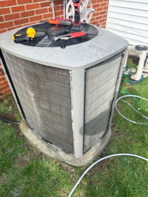 Completed scheduled Air Care Maintenance on residential outdoor condensing unit. Performed comprehensive system inspection, cleaned condenser coils, checked refrigerant levels, tested electrical connections, and verified proper operation of all components. Unit operating within manufacturer specifications upon completion.