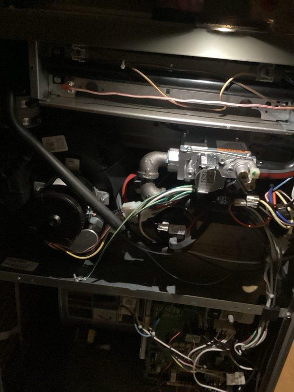 Completed annual heating maintenance on 10-year-old furnace as part of membership tune-up service. Performed comprehensive system inspection including visual examination of gas valve assembly, heat exchanger, burner compartment, and all internal mechanical components. Verified proper operation of blower motor, checked electrical connections throughout the unit, and inspected all wire harnesses for secure connections and signs of wear. Examined copper refrigerant lines, gas piping, and all fittings for proper installation and potential leaks. Tested ignition system components, confirmed flame sensor operation, and verified proper combustion. Inspected condensate drain system and verified clear drainage. Checked all safety controls including limit switches and pressure switches for proper function. Verified thermostat communication and system cycling. Replaced air filter and cleaned blower assembly. Tested system startup and shutdown sequences, confirmed proper heating operation througho