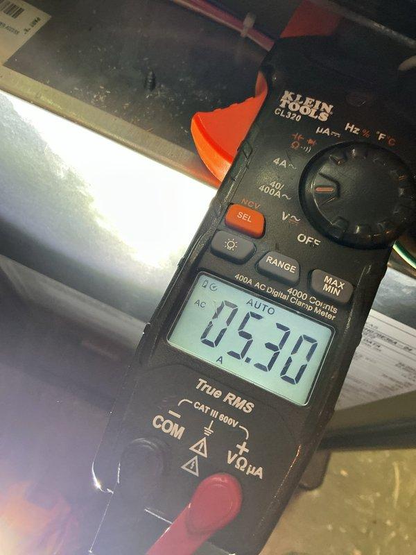 Completed annual furnace maintenance on a 10-year-old unit as part of routine preventive care. Performed comprehensive system diagnostics including electrical measurements using digital multimeter and clamp meter, recording voltage and amperage readings to verify proper operation. All components tested within normal operating parameters, system operating efficiently with no issues found.