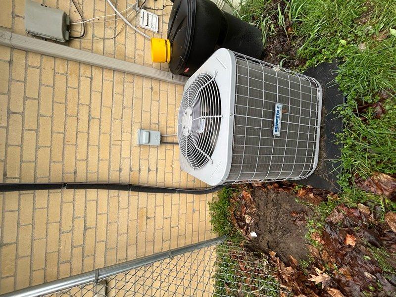 Completed annual cooling maintenance on residential outdoor condensing unit. Performed comprehensive system inspection, verified proper operation of compressor and condenser fan motor, checked electrical connections and disconnect box, and documented equipment condition with photographs. Unit found in good operating condition with no immediate service needs identified.