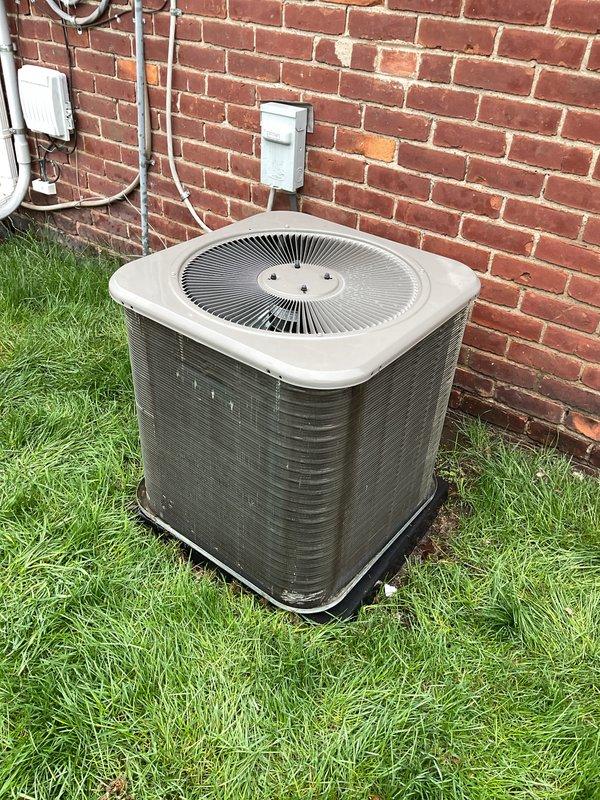 Completed scheduled Air Care Maintenance on residential air conditioning system. Performed comprehensive inspection of outdoor condenser unit, noting significant weathering and rust deterioration on exterior panels. All electrical connections, refrigerant lines, and system components were evaluated for proper operation and safety compliance.