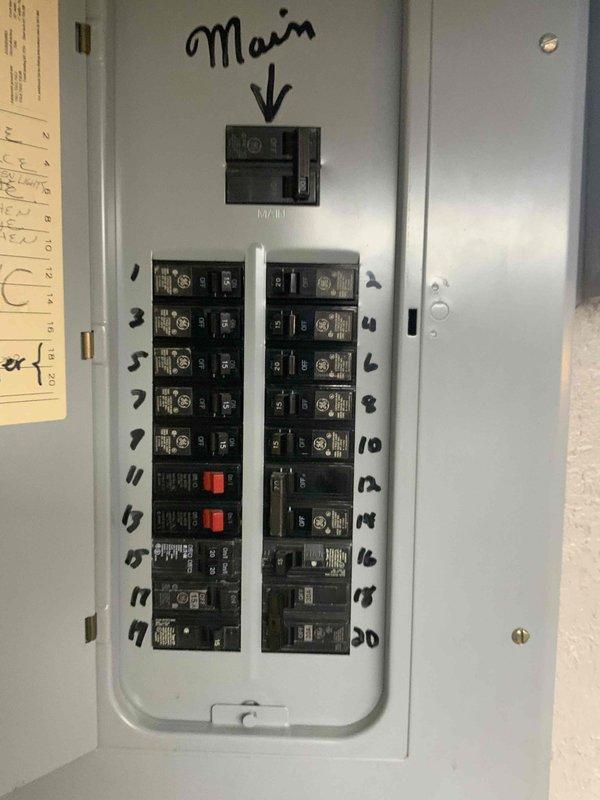 Provided estimate for replacement of non-operational 2020 Lennox C30-24B-2F-2 air conditioning condenser unit located outside the residence. Documented existing equipment specifications, electrical panel configuration with main breaker and 20-circuit distribution, and assessed site conditions for replacement installation requirements.