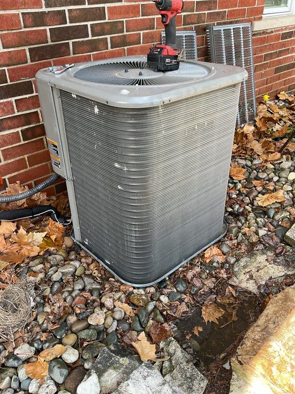 Completed annual preventive maintenance on outdoor air conditioning condenser unit. Performed comprehensive system inspection, cleaned condenser coils, checked refrigerant levels, tested electrical connections, and verified proper operation of all components. Unit is operating within normal parameters and ready for the cooling season.
