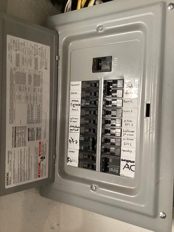 Successfully installed a 2-ton air conditioning system with matching evaporator coil at rear location. Completed electrical connections to existing breaker panel, installed new dedicated circuit breaker for AC unit, and reconnected all electrical wiring per code requirements. All mechanical, electrical, and AC permits were obtained prior to installation, and system was tested for proper operation upon completion.