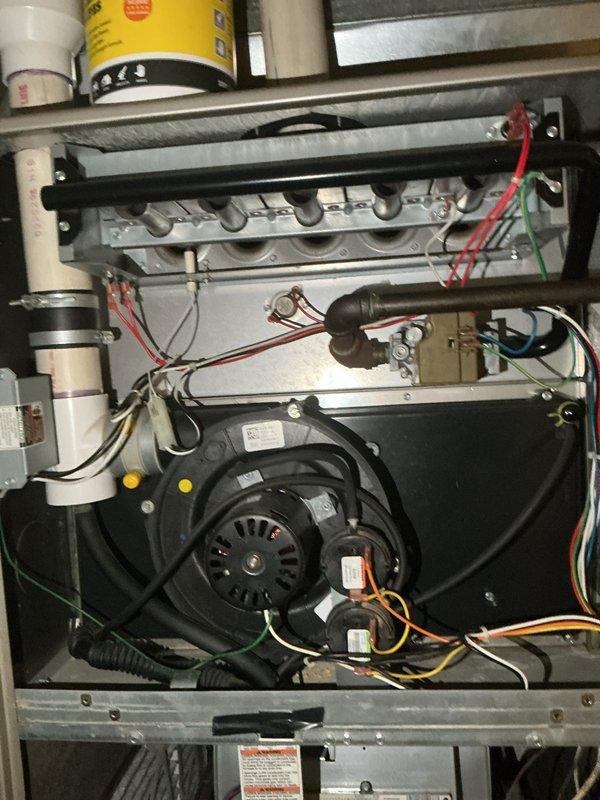 Completed annual heating and cooling maintenance on residential HVAC system. Performed comprehensive inspection of gas furnace internal components including blower motor, burner assembly, electrical connections, and condensate drainage system. Serviced outdoor condenser unit, inspecting compressor operation, fan motor, refrigerant levels, and cleaning coils as needed. All equipment operating within normal parameters upon completion.