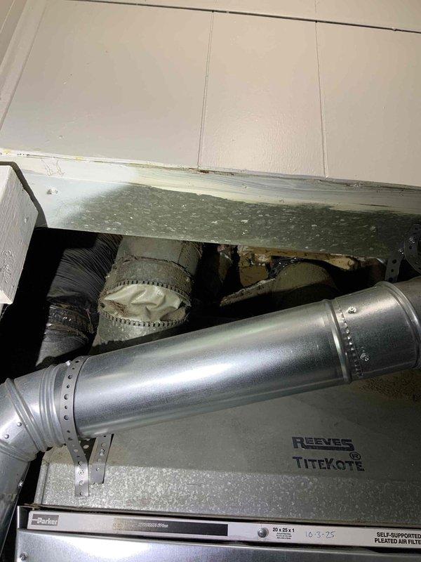 Completed comprehensive HVAC estimate for full system replacement in a medium-sized residential property (1200-2000 sq.ft.) requiring both heating and cooling capabilities. Assessed existing natural gas/propane furnace and air conditioning system currently located in interior closet space, evaluated ductwork configuration including main trunk lines and flexible ducting connections, and inspected air filtration components. Discussed potential relocation of furnace unit to optimize system efficiency and space utilization, provided detailed equipment specifications and installation requirements for new heating and cooling system appropriate for the property's square footage and energy source requirements.