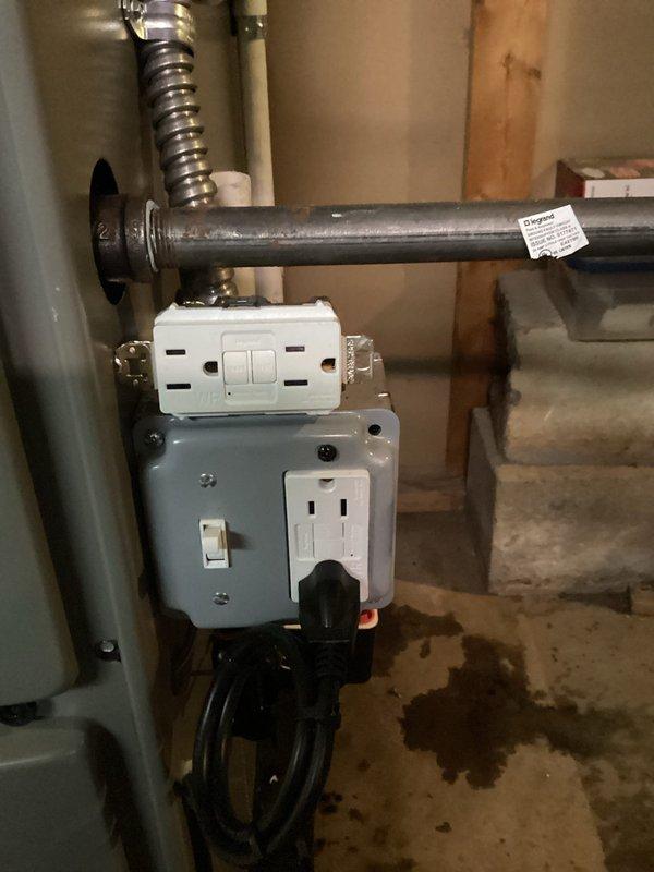 Returned to site to complete warranty replacement of drain trap, humidifier pad, and GFCI outlet. All components were successfully installed and tested for proper operation. System verified functioning correctly with no moisture issues present upon completion.