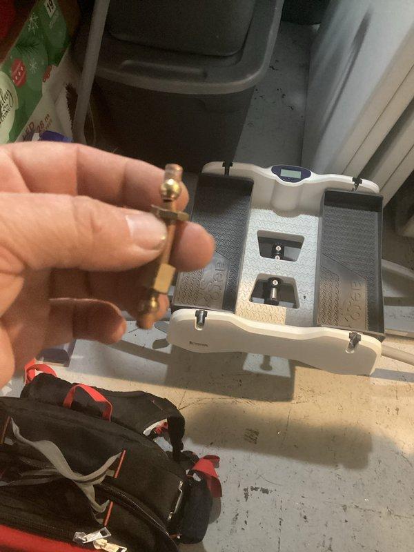Responded to service call for humidifier water leak. Upon inspection, identified failed solenoid valve as source of leak. Removed defective valve assembly and installed replacement brass solenoid valve with threaded connections. Tested system operation and verified leak was resolved with no further water discharge detected.