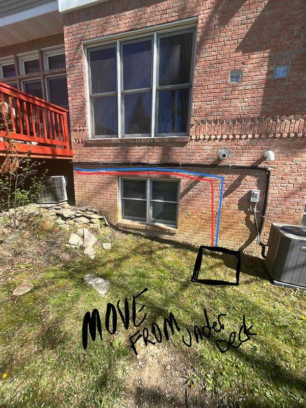 Conducted full system estimate for second floor HVAC replacement. Evaluated existing 3-ton R-22 system with furnace located in attic and condenser unit positioned under rear deck. Documented equipment specifications, installation access points, and photographed current system configuration including condenser placement on concrete pad beneath elevated deck structure. Provided comprehensive replacement options for complete system upgrade.