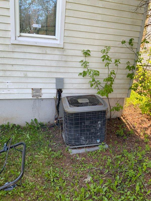 Conducted on-site evaluation for furnace and air conditioning system replacement estimate at residential property. Assessed existing outdoor condenser unit condition and documented current HVAC infrastructure including electrical conduit routing and equipment placement. Provided comprehensive replacement options for complete heating and cooling system bundle to address customer's expedited timeline requirements.