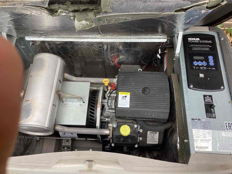 Performed electrical maintenance on a Kohler 20KW residential standby generator. Conducted comprehensive system inspection, verified proper operation of all generator components including engine, control panel with indicator lights, exhaust system, and associated electrical connections. Unit tested and confirmed operational.