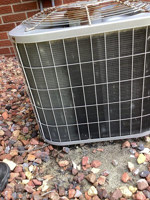 Completed annual preventative maintenance on residential cooling system. Inspected outdoor condenser unit, verified proper operation of all components, checked refrigerant lines and connections, and confirmed coil condition. Unit operating within normal parameters with no issues identified.