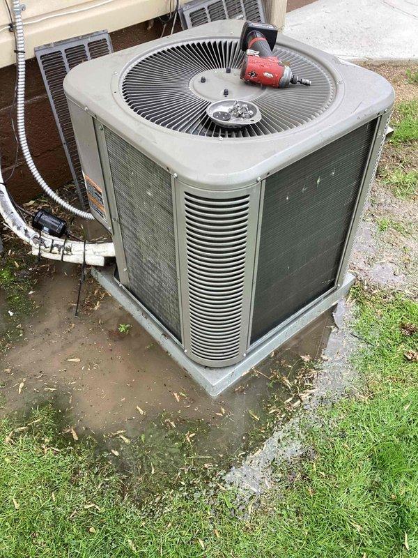 Completed annual preventive maintenance on residential split system air conditioning unit. Performed comprehensive inspection of outdoor condensing unit including electrical connections, refrigerant pressures, and fan motor operation. All components found operating within manufacturer specifications with no immediate service needs identified.