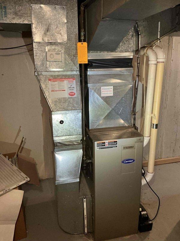 Conducted full system estimate for replacement of existing Carrier furnace and air conditioning unit, both over 16 years old and approaching end of serviceable life. Assessed current basement installation including ductwork configuration, electrical connections, condensate drainage, and clearance requirements. Provided comprehensive replacement options for complete HVAC system upgrade to meet customer's timeline of replacement within one month.