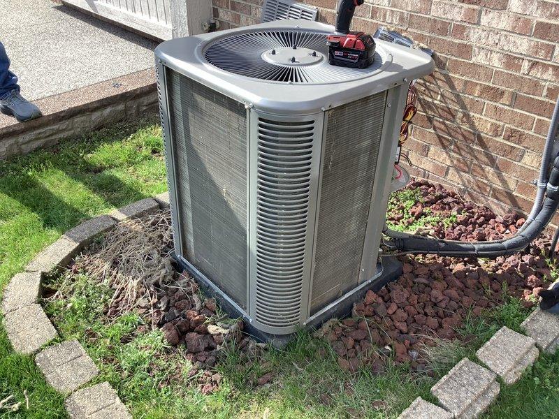 Completed routine maintenance and tune-up on a three-year-old Lennox central air conditioning system. Performed comprehensive inspection of outdoor condenser unit, including cleaning of exterior panels and ventilation components, verification of refrigerant levels using manifold gauges, and testing of electrical connections and compressor operation. System found to be operating within normal parameters with no deficiencies noted; all components functioning properly upon completion of preventive maintenance service.