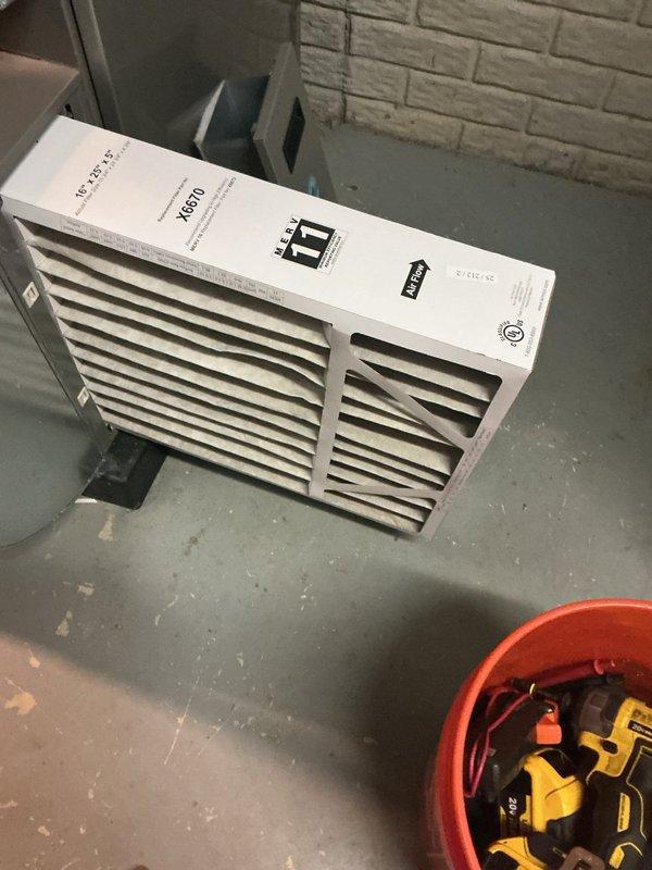 Completed AC tune-up on 2-year-old Lennox system. Performed standard maintenance procedures including filter inspection, refrigerant level check, electrical connection verification, and condensate drain evaluation. System operating properly with thermostat functioning correctly and all components running within normal parameters.