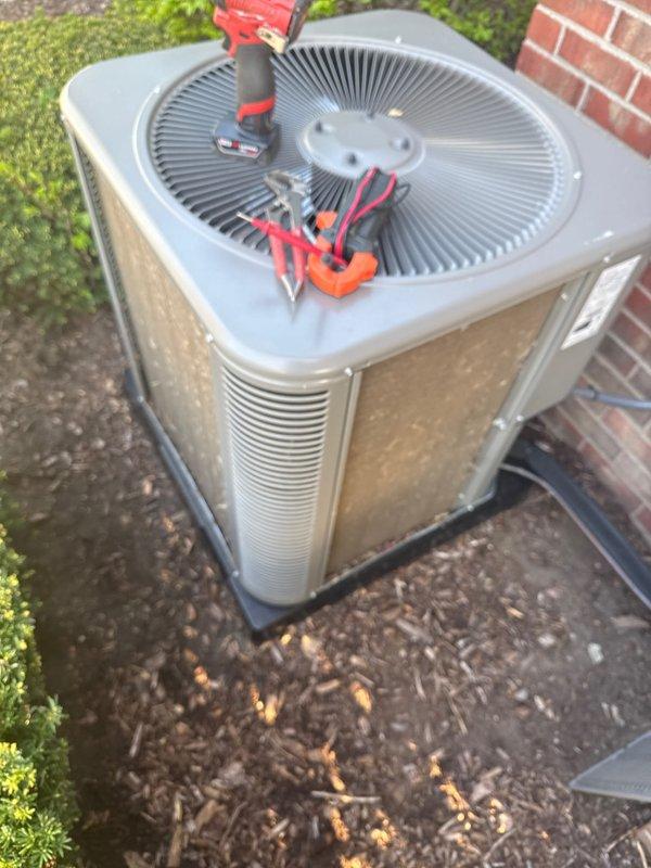 Completed scheduled Air Care Cooling maintenance on residential air conditioning system. Performed comprehensive inspection of outdoor condenser unit, conducted diagnostic testing with multimeter to verify electrical performance, and assessed overall system operation. Unit found to be functioning properly with no repairs required at this time.