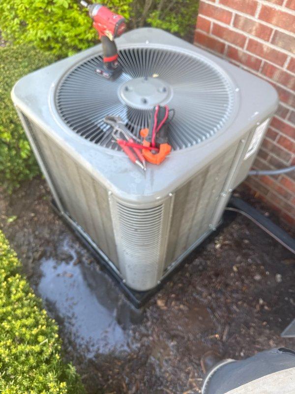 Completed scheduled Air Care Cooling maintenance on residential air conditioning system. Performed comprehensive inspection of outdoor condenser unit, conducted diagnostic testing with multimeter to verify electrical performance, and assessed overall system operation. Unit found to be functioning properly with no repairs required at this time.