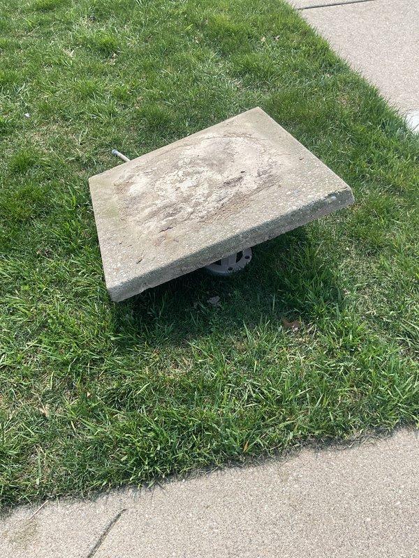 Responded to callback for removal of old concrete equipment pad left behind after recent 3.5-ton air conditioning and coil installation. Utilized chipping hammer to break up abandoned concrete pad and cinder blocks into manageable pieces for proper disposal. Removed all debris from property and transported materials back to facility, leaving lawn area clean and clear.